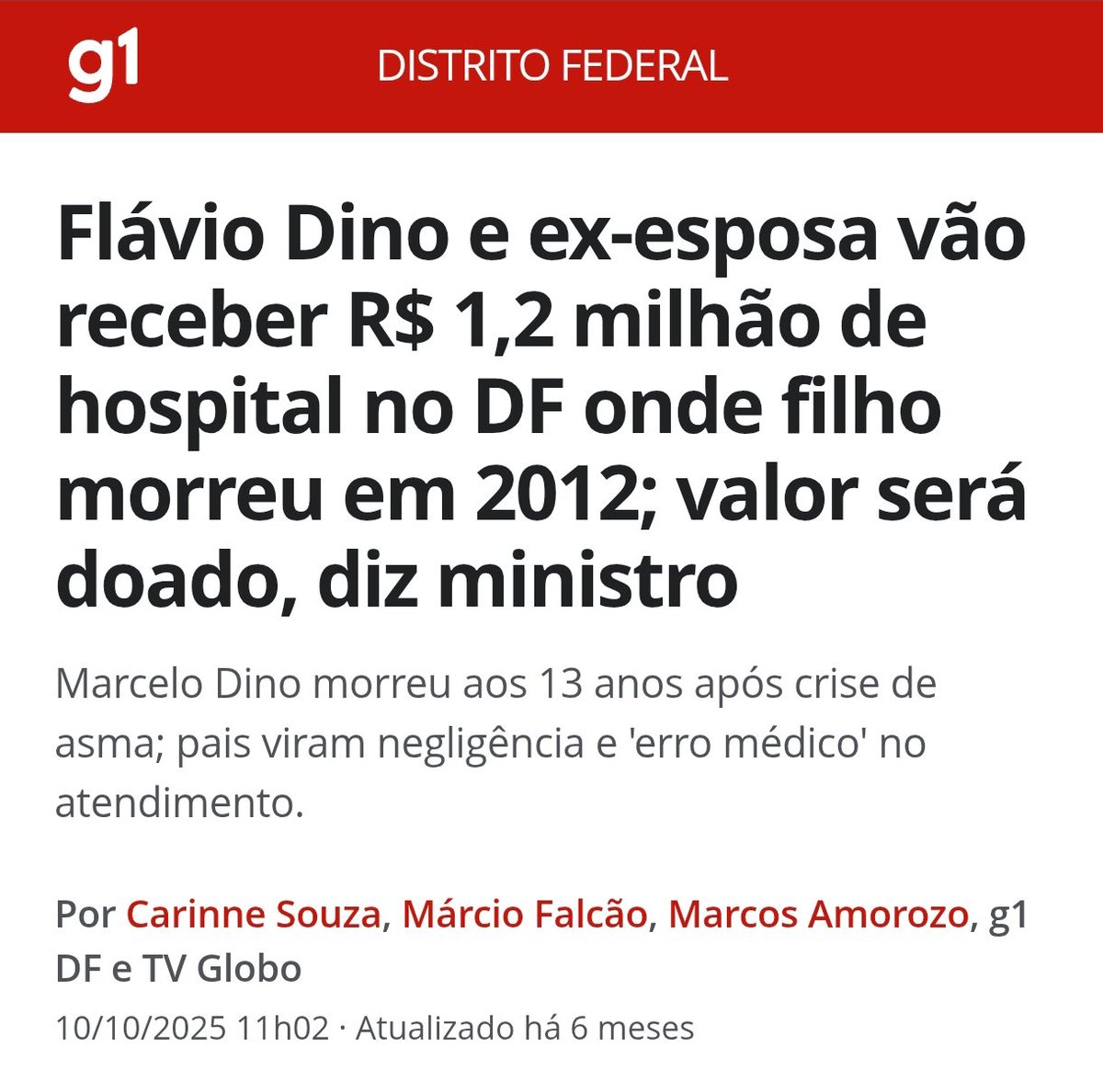 <a href="/SensoCrtico1/">Senso Crítico ⚡</a> Vamos comparar uma vítima comum x vítima/ familiar de um supremo ministro - sim, eu sei que um caso resultou em morte, mas ser acusado de estuprador injustamente, e ainda ficar preso 210 dias é pior do que morrer para um homem de verdade!