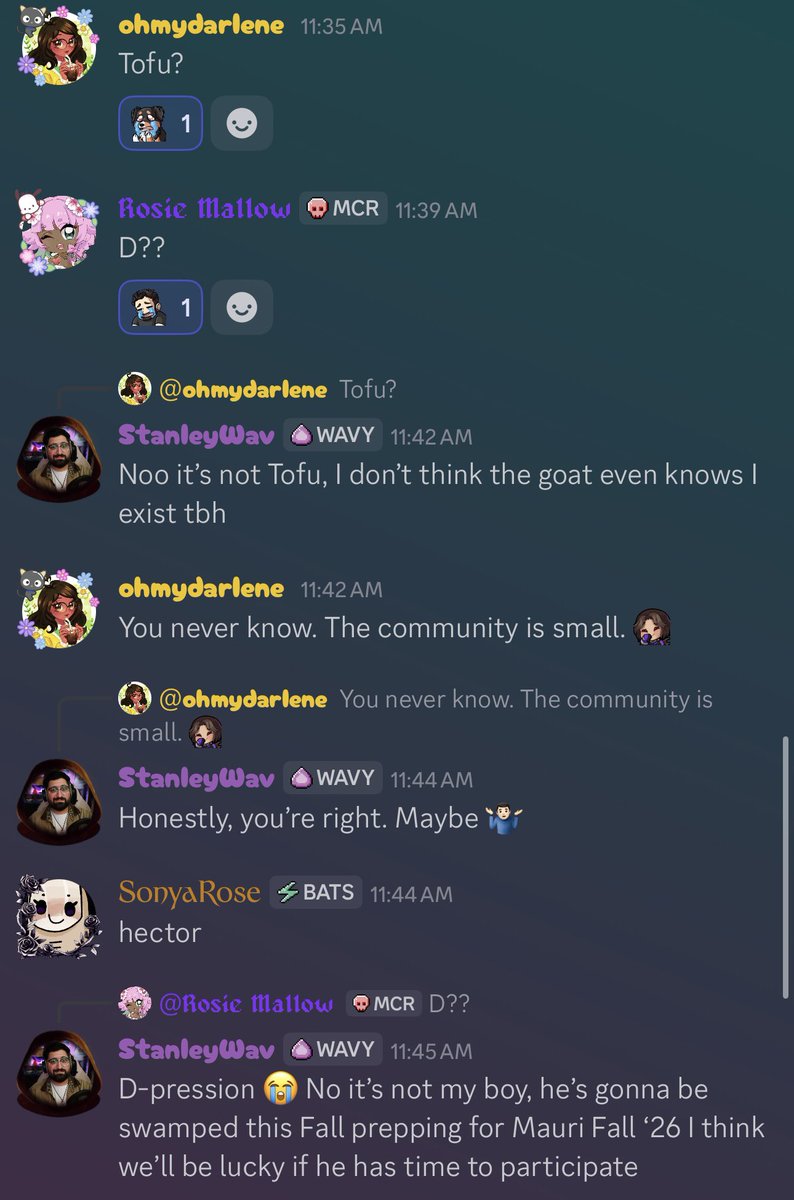 We have a guessing game going in the Tourney Discord server to see if anyone can guess who my Co-Host is. So far we’ve gotten <a href="/SpookyLoopz/">SpookyLoopz</a> <a href="/OhTofuOfficial/">OhTofu</a> <a href="/That1GuyD_/">That1GuyD</a> and <a href="/TRCHector/">TRCHector</a>