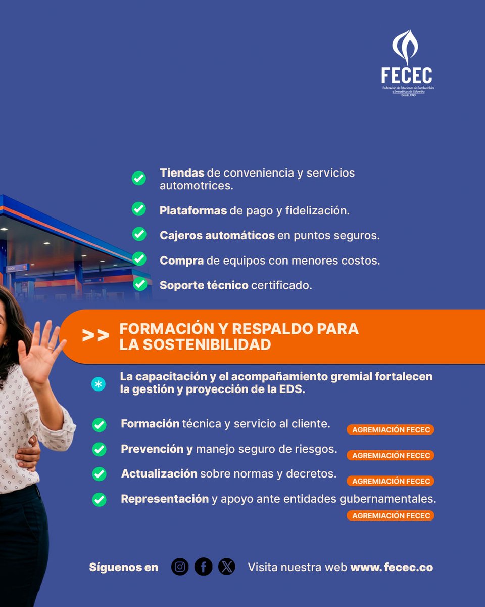 _fecec's tweet photo. #AgremiaciónFECEC #AliadosEnTuOperación 

La eficiencia y sostenibilidad de una EDS también se construyen a través de alianzas estratégicas.
Operación, seguridad, cumplimiento y formación continua son parte del fortalecimiento del sector.

#EstacionesdeServicio #Minoristas https://t.co/5C7bMmsu8P