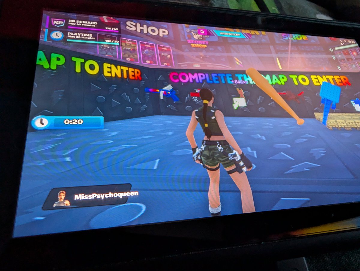 MissPsychoQueen's tweet photo. @_Whoods I finished the map! It was pretty fun! I wish I had a better skin on for the end photo haha! https://t.co/9sM1TvXMKX