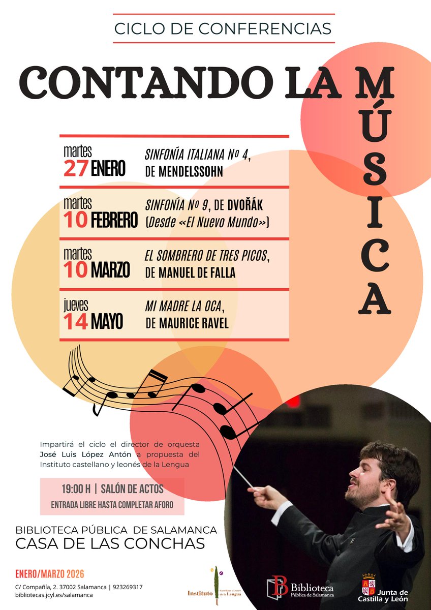 culturacyl's tweet photo. José Luis López-Antón es considerado una de las más brillantes y carismáticas promesas de la nueva generación de directores de orquesta en España.
Conferencia 'Mi madre la oca, de Maurice Ravel' el jueves en la Biblioteca Pública de Salamanca
https://t.co/UpeD7yEIFU https://t.co/2au7PNJb4N