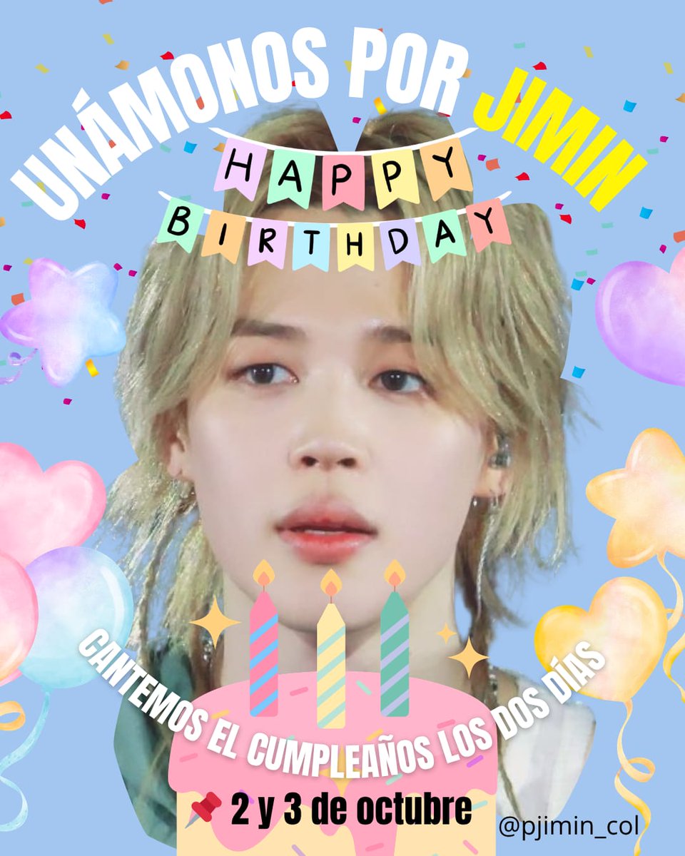 StreamJiminCol's tweet photo. Que nuestro amor por Jimin sea más fuerte que cualquier diferencia 💛

Porque celebrar su vida también es celebrar la unión que creó entre nosotros 🥹✨

#JimtoberEnBogotá
#ElCampínLeCantaAJimin
#jimtoberfestcolombia2026 https://t.co/X4wOQlA4b7
