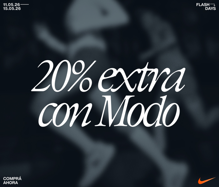 Hay 20% de reintegro con MODO en Nike y 6 cuotitas sin interés 👀