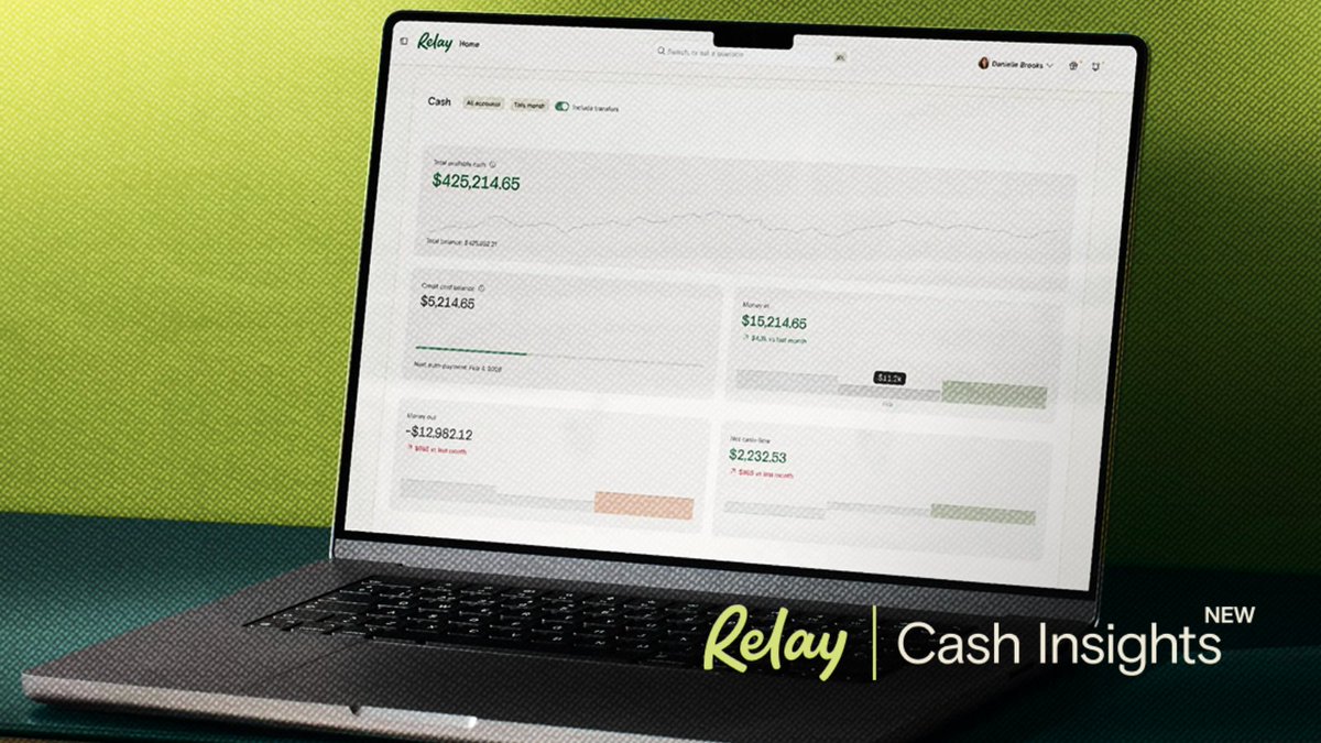 relayfinancial's tweet photo. Cash Insights is live in Relay. Now, you can track what’s coming in, what’s going out, and plan for what's next.

See where your business stands today: https://t.co/SOUhQa2Tss https://t.co/GQlCSkYHf8
