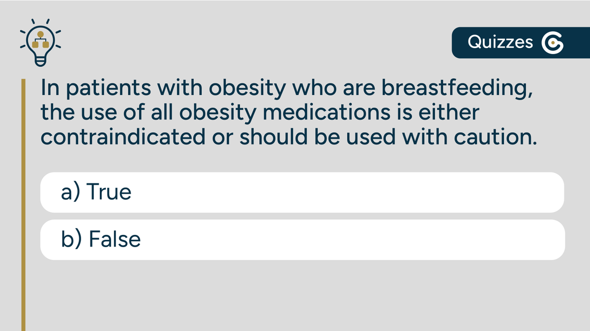 GuidelineCent's tweet photo. The Obesity Medicine Association (OMA)'s guideline for Pharmacotherapy and Supplements for the Management of Obesity recommends the use of all obesity medications is either contraindicated or used with caution in breastfeeding. 

https://t.co/G7xKvDUTdS https://t.co/NAwZIp1ePt