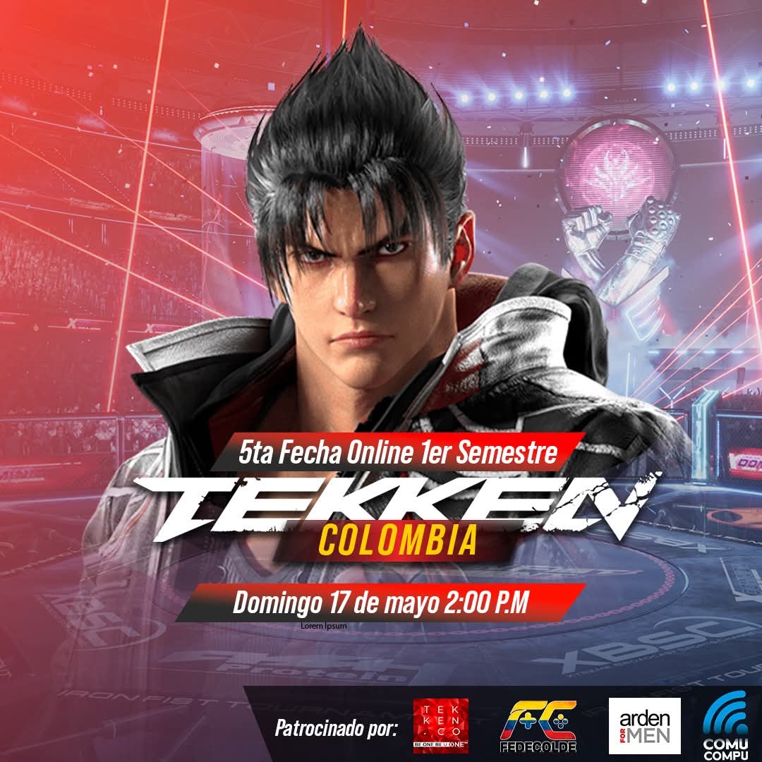 TekkenCo's tweet photo. 5ª fecha #Liga #TConline 2026-5A

-Registrate
https://t.co/hELMtqa9kD

-Fecha:17/05/26
-Hora:.2:00p.m.
-Sala:América2-01

1º.Código plataforma.
2º.Código plataforma.
3º.Kit AFM.

@fedecoldeNal
@comucompu
@ArdenForMen_

#Tekken #Tekken8 #tekkenCo #TCo #TConline #YosoyTCo https://t.co/9ytaznKLyO