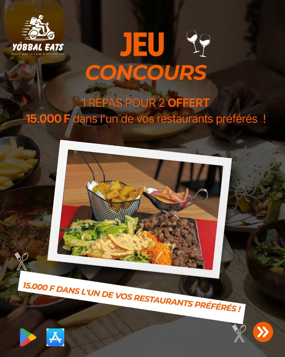 yobbaleats's tweet photo. JEU CONCOURS YÓBBAL EATS, postée sur Instagram !

Tente de gagner un bon d'achat de 15 000 FCFA dans vos restaurants préférés de Dakar.
Pour participer, rejoignez nous sur IG🧡.

@yobbaleats

#YobbalEats #DakarFood #JeuConcours https://t.co/Sba1MEexP2