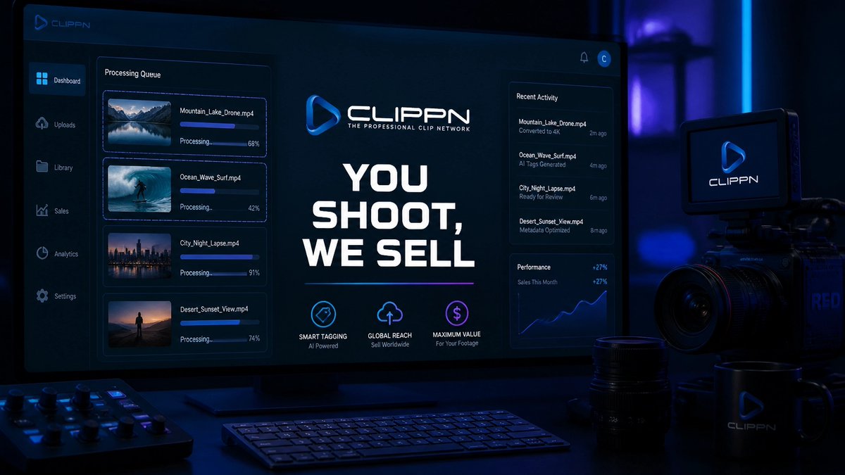 Clippn's tweet photo. Got video archives gathering dust? Turn them into revenue without the workflow headache. We handle curation, tagging, and Getty Images distribution via API. You shoot, we sell. It’s that simple. 🎥✨

Learn more at https://t.co/zmjcu9Sryn

#StockFootage #Videography #MediaTech https://t.co/a8PpGGtKZL