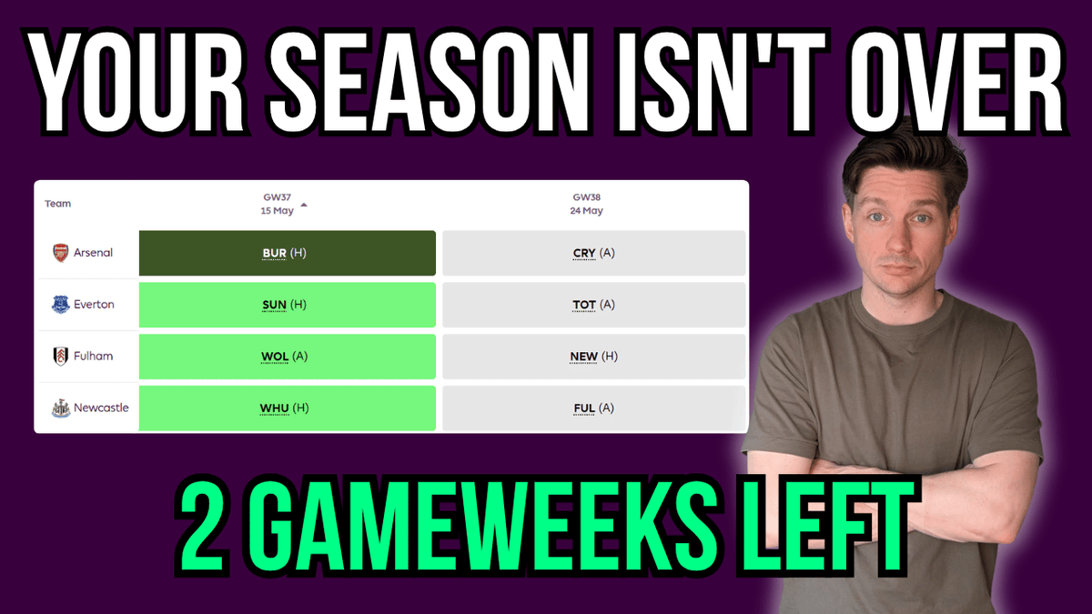 FPLHauly's tweet photo. Two gameweeks left. Every point matters.

Your season isn't over — but your next transfer might be the difference.

New video 👇 Which manager are you — 1, 2 or 3?
https://t.co/SXpL9rVL1x https://t.co/Zr38UNfEDm