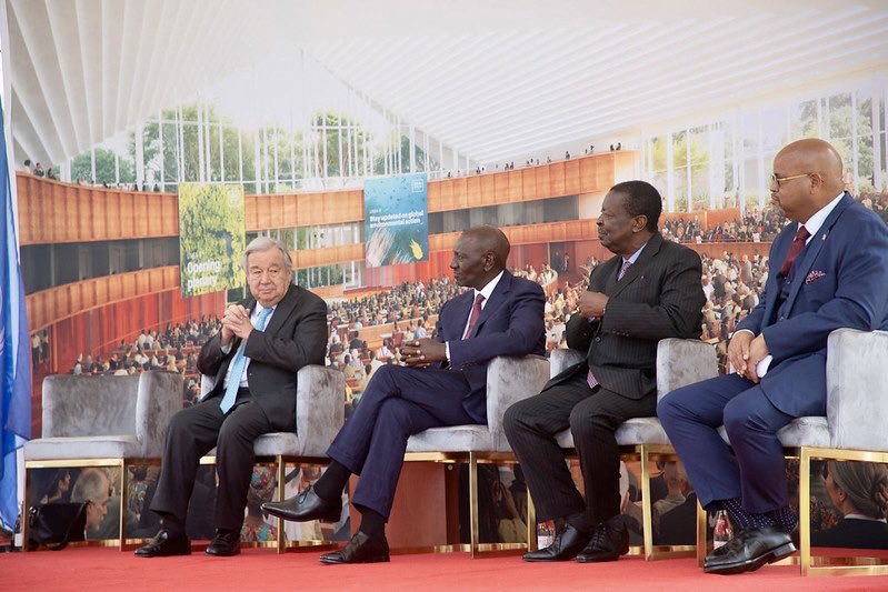 visitunon's tweet photo. Today, UN Secretary-General @antonioguterres was joined by H.E. President @WilliamsRuto, @AminaJMohammed, members of the diplomatic corps and @UN staff at the United Nations Office at Nairobi for the groundbreaking ceremony marking the expansion of the UN complex in Nairobi. https://t.co/fOVncpW6CL