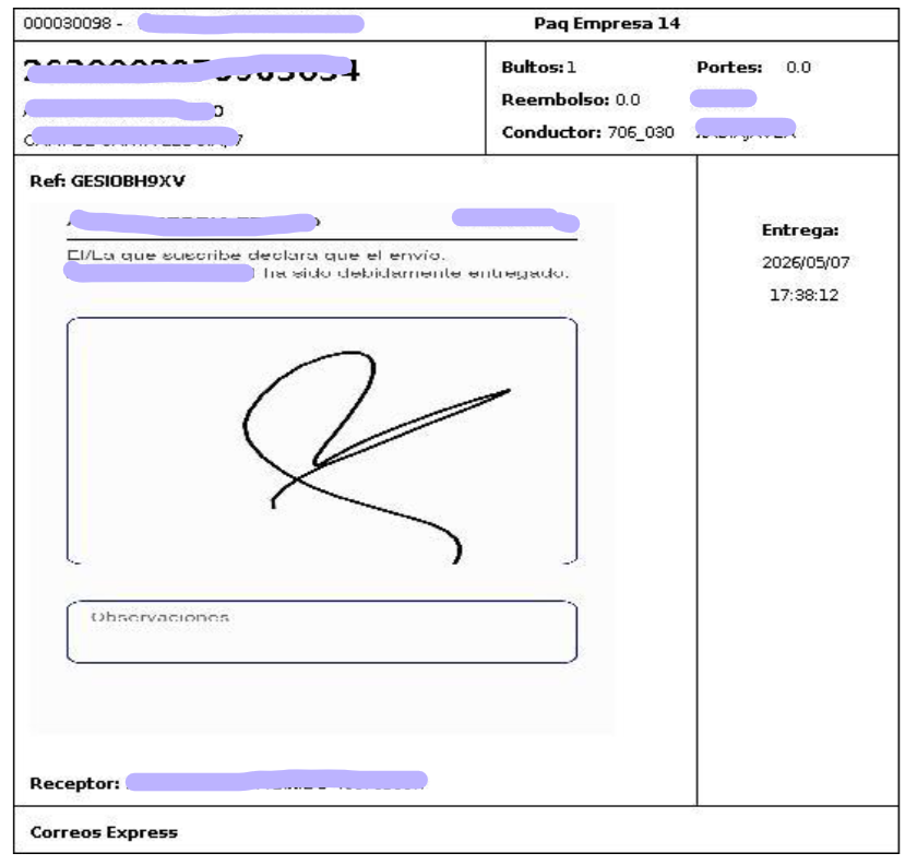 ⚠️ATENCIÓN⚠️
Quiero denunciar (primero por aquí, mañana a la <a href="/policia/">Policía Nacional</a> ) que <a href="/Cex_responde/">Correos Express Responde</a> <a href="/CorreosExpress/">Correos Express</a> ME HA ROBADO una figura por valor de 900€.
El repartidor FALSIFICÓ MI FIRMA y puso su DNI; supuestamente me entregó el paquete el jueves pasado, día que llovía a cántaros.