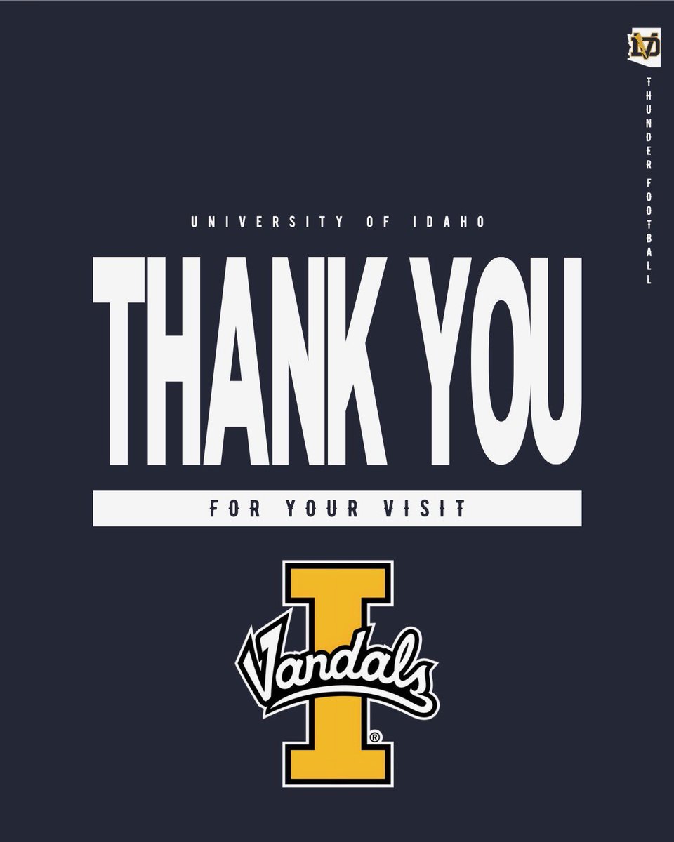DVFBRecruiting's tweet photo. Thank you @CoachStalker, @CoachDomAye, and @CoachAvery__ with @VandalFootball for stopping by @DVThunderFB today! https://t.co/dTwWrkKZWI