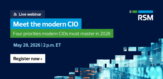 zcarroll's tweet photo. The CIO role has changed. In 2026, success means driving growth, managing risk and proving IT’s business value. Join RSM to explore the 4 priorities every modern CIO must master. Register now. https://t.co/Nd8DxMH1Cj https://t.co/ZiFQ0wax7T