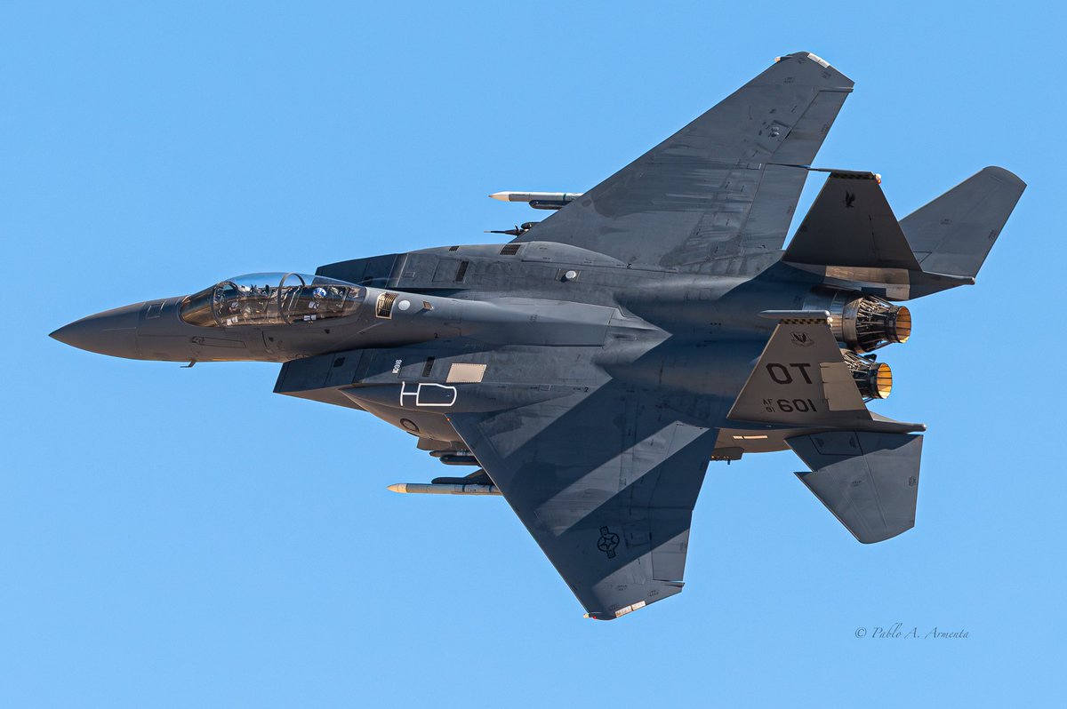 armenta1_pablo's tweet photo. 422nd TES strike eagles departing Nellis as STRIKE01/02.
#USAIRFORCE #F15 #NELLISAFB https://t.co/wobkvcCaAk