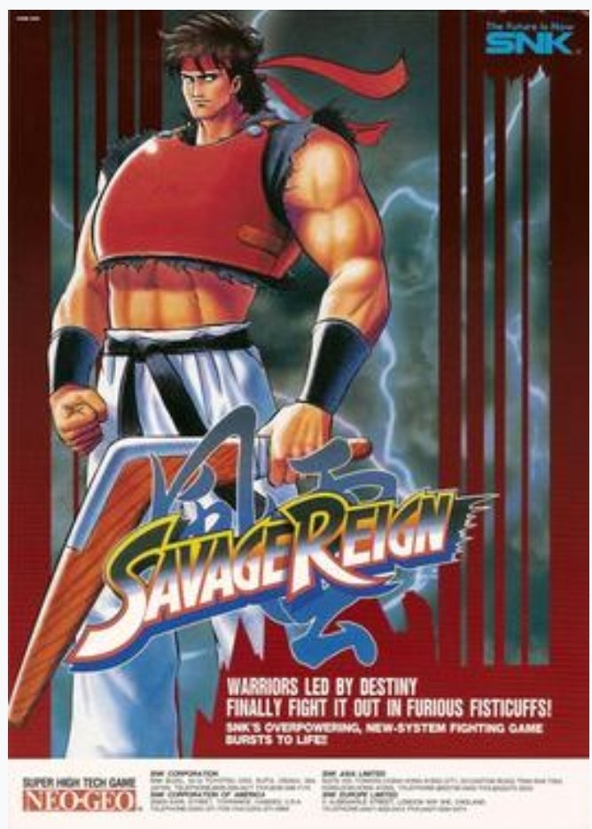 Matthew82666's tweet photo. Savage Reign. Dev/Pub by SNK in 1995 for the MVS arcade, and later ported to the NeoGeo CD. This is a 1v1 2D weapons based fighting game with 2 level playing fields.
#savagereign #snk #neogeo #mvs #fightinggames #sundaynightfights https://t.co/1Q9uyD3jZG