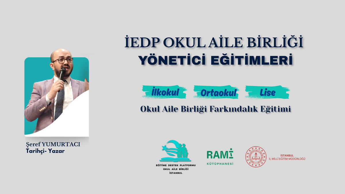 iedpOkulAile's tweet photo. İEDP OKUL AİLE BİRLİĞİ YÖNETİCİ EĞİTİMLERİ BAŞLIYOR

İstanbul'un 39 ilçesinde görev alan İlkokul Ortaokul lise il ve ilçe sorumluları bir araya geliyor.
Okula, eğitim ortamına katkı sağlayan, çatışmadan çözüm önerileri geliştiren

Etkili #OkulAileBirliği Başarılı Okul https://t.co/6VIBMVjyqe
