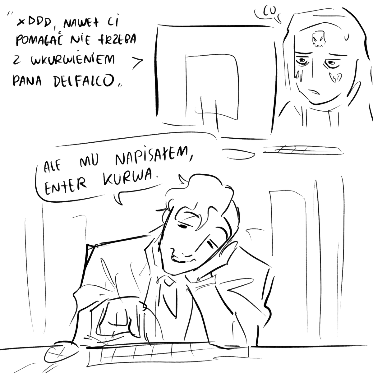felekzelek's tweet photo. ill just casually drop some latest dead signal / wttg doodles for the lack of fandom 

#wttg #welcometothegame #deadsignal #deadsignalfanart #reflectstudios #indie #art #doodle #welcometothegame2 #wttg2 #ronaldevans #delfalco #adamflatau #lucaskumiega https://t.co/kwk77etvt1