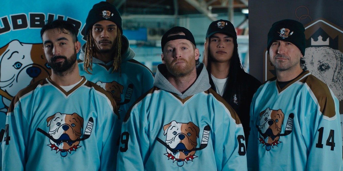 AlfredoABrown's tweet photo. Shoresy is a little slice of comedy gold. 

It got recommended enough times to me that I watched it on my flight. 

It’s Blue Mountain State + Ted Lasso + Letterkenny. https://t.co/15qwDADkG8
