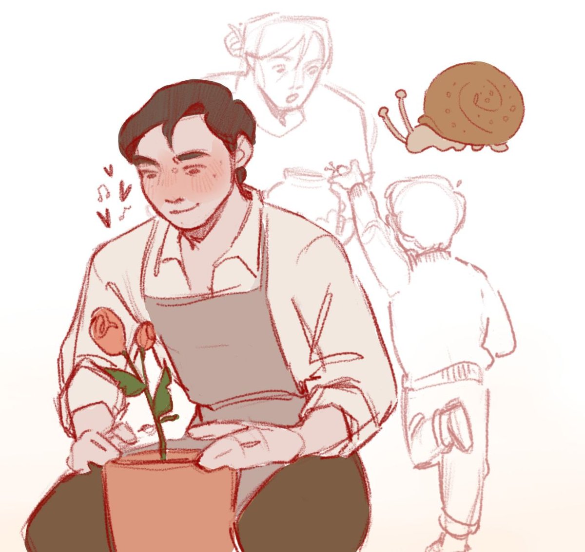 popagrusha's tweet photo. Happy garden! 🌸🌼..but baby keeps bringing snails 🐌🙄 #buckybarnes #helmutzemo #baronzemo #winterbaron https://t.co/732fHkJtcG