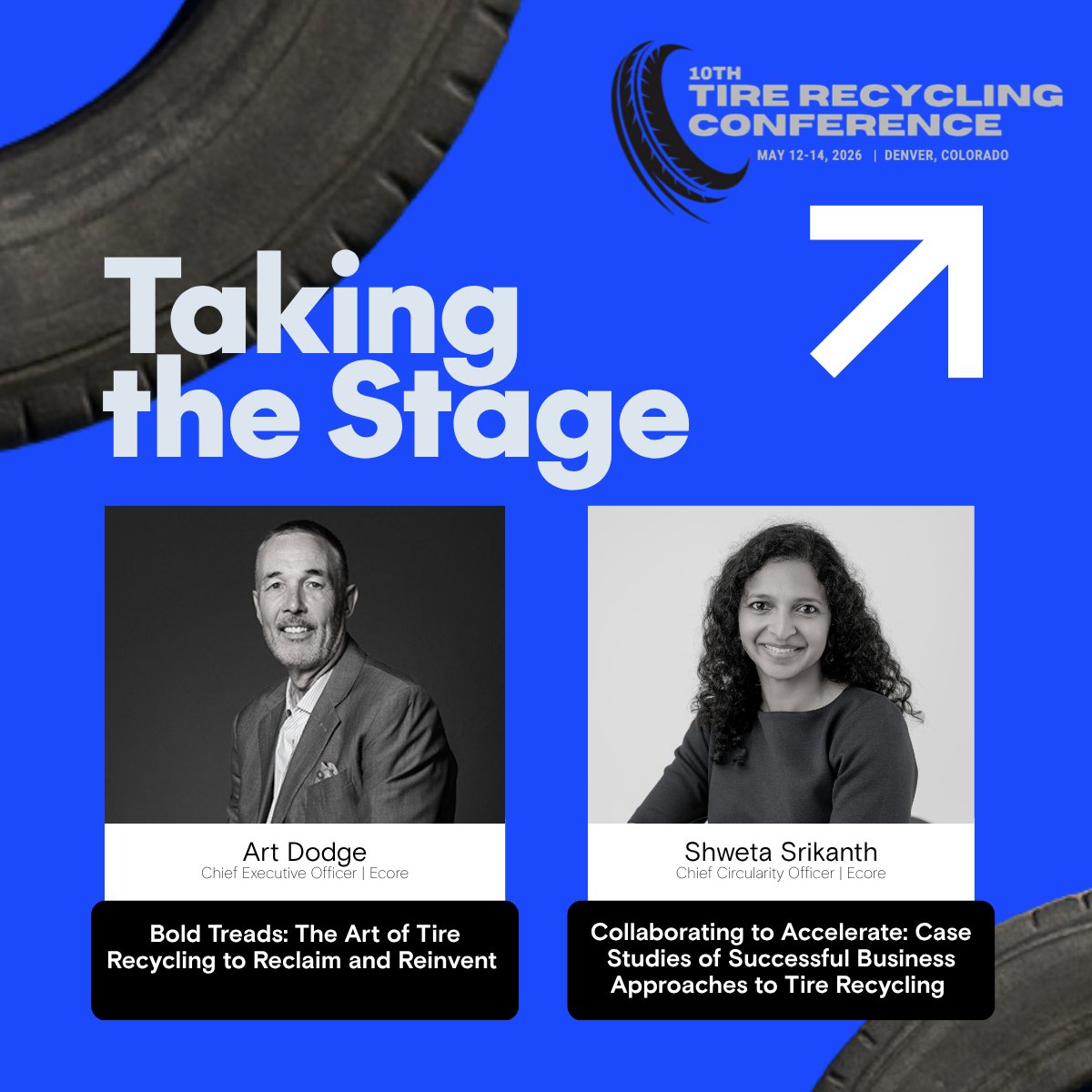 ecoreintl's tweet photo. Ecore is taking the stage. 🎤

We're proud to have two of our own speaking at the Tire Recycling Conference this week.

Two sessions. One mission: proving that rubber waste is anything but wasted.

#TireRecycling #CircularEconomy #Ecore #Sustainability #RubberRecycling https://t.co/EAIzGrWnTr