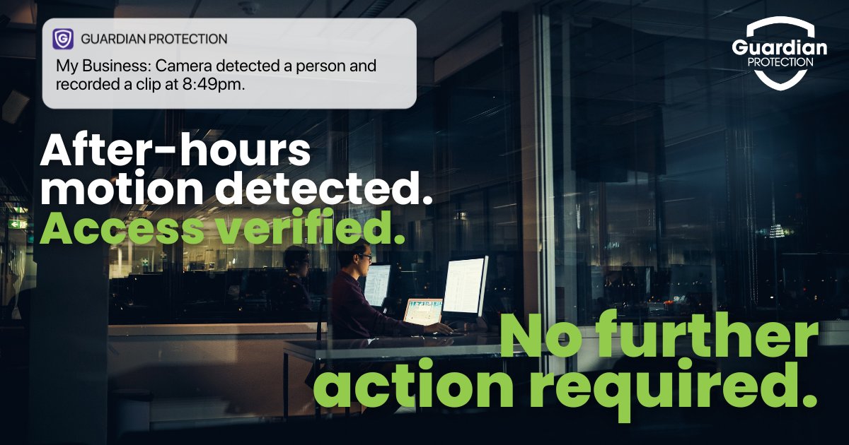 GP_Protects's tweet photo. After-hours activity, handled.

When something’s detected, it’s reviewed and verified—so you’re not left guessing.

Discover more about our customizable business security solutions here: https://t.co/Mvnd8PMgwa https://t.co/QzkXrJsmLx