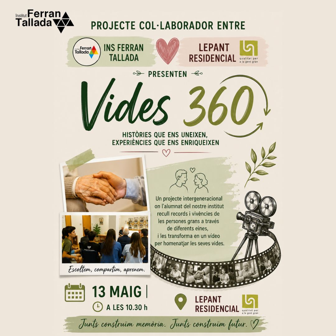 Ferrantallada's tweet photo. Us esperem a la cloenda del projecte intergeneracional d'#AtencióPersonesSituacióDependència, on l’alumnat de 2n presentarà els vídeos autobiogràfics elaborats conjuntament amb les persones grans de la Residència Lepant. 
📅 Dimecres 13 de maig
🕛10:30 h
🚩C/ Lepant, 401 https://t.co/sXi2cx5WSw