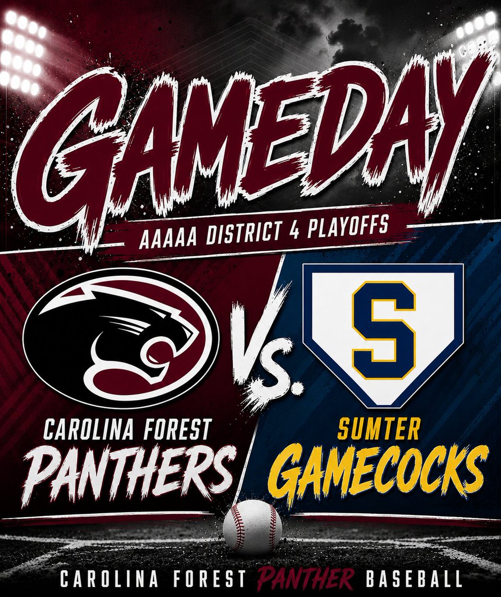 ForestBaseball's tweet photo. Panthers will take on the Gameocks tonight!

🆚 Sumter Gamecocks
⏰ 7:00 PM    First Pitch
🏟️ Panther Stadium
📊 GameChanger
🎟️ Gate https://t.co/45l1UyKftM