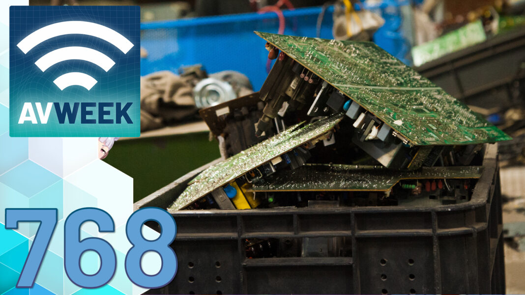 AVNationTV's tweet photo. What happens to #AVTech when projects fail or systems get replaced? 👀
#AVWeek epi. 768 dives into e-waste in the #AVIndustry and how #Auracast is improving accessibility through audio innovation.
With @tdalbright, Kelly Perkins, & Chuck Espinoza.
🎧https://t.co/7ocQqCzvhE https://t.co/vW0R2X6hvi