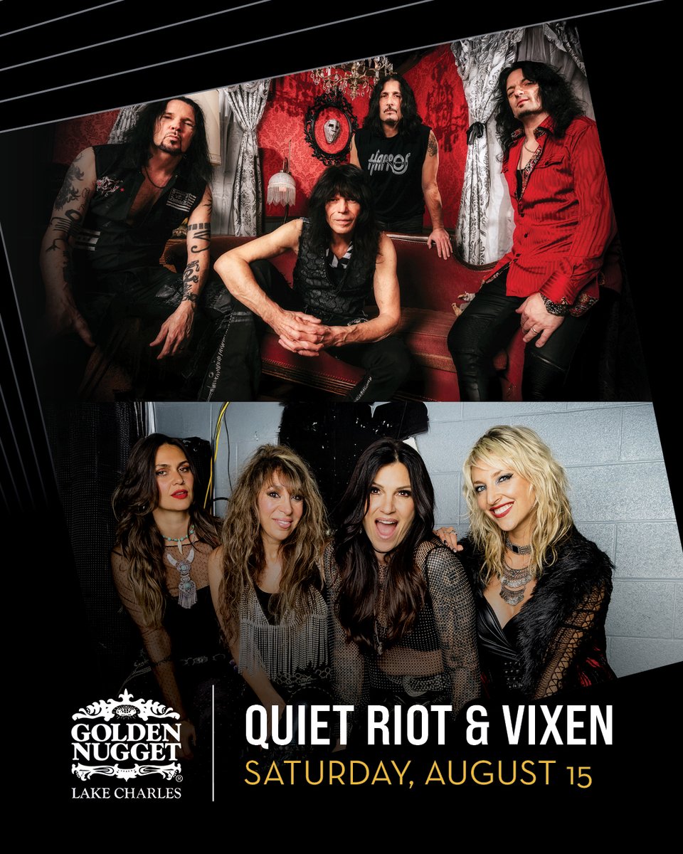 GoldenNuggetLC's tweet photo. Gipsy Kings are bringing their signature sound along with Tonino Baliardo Historia Tour on Friday, August 7. Quiet Riot + Vixen are taking over Saturday, August 15 for one epic night of rock!

Lock in your seats this Friday at 10AM!

Gambling Problem? Please call 1-877-770-STOP https://t.co/4H2CtNV5qb