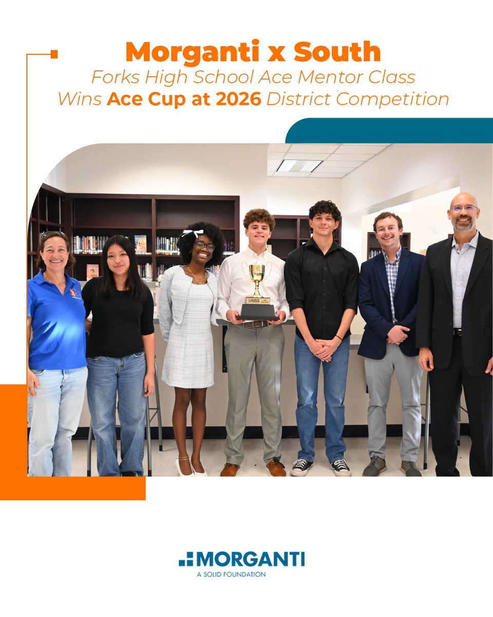 MorgantiGroup's tweet photo. On Thursday May 7, Morganti’s @acementor class @wearesouthforkhs competed in the District competition for the 2026 school year. We are proud to announce that they won the coveted Ace Cup this year and finished as the champions! https://t.co/WOVLAfJgxz