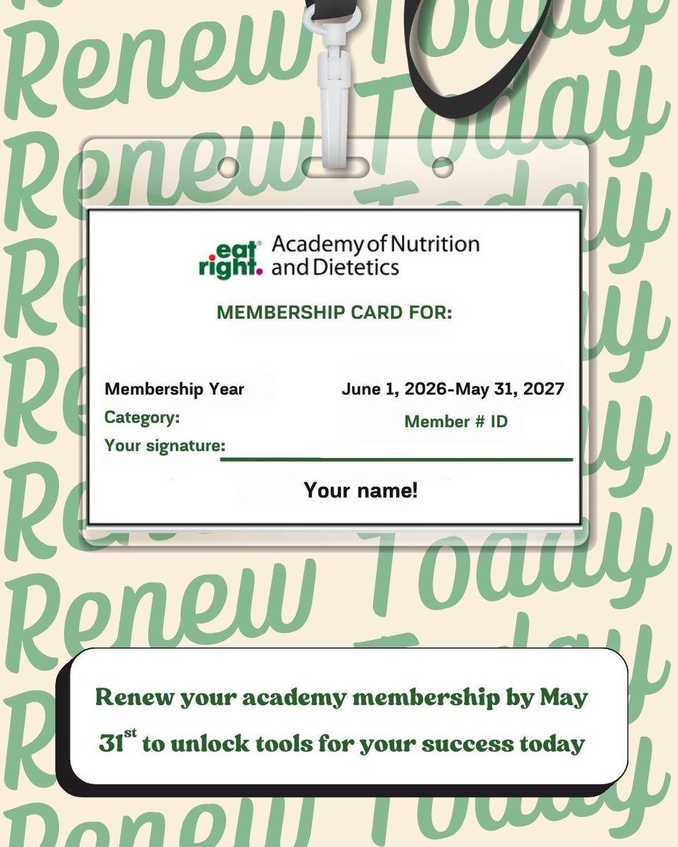 RDNutritionCA's tweet photo. Be part of a passionate community of nutrition professionals driving policy, research and innovation when you renew your Academy membership by May 31! Learn more about all the benefits Academy membership offers and renew by May 31! https://t.co/Wuf3SxOUbu #eatrightPRO https://t.co/hFR0d5ghW0