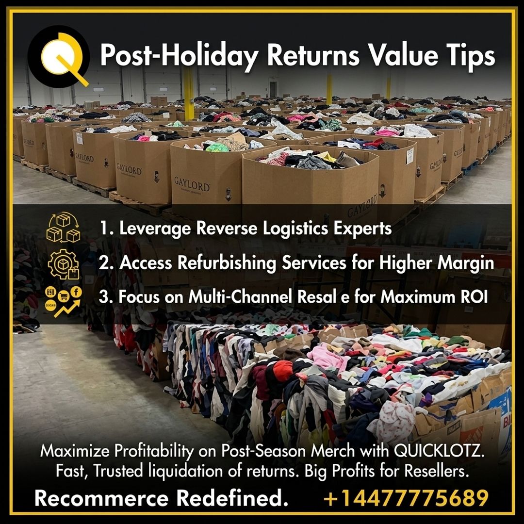 quicklotz's tweet photo. Recommerce Redefined—after holiday selling peaks, returns still have value when recovery is handled right; call +14477775689 to talk reverse logistics with Quicklotz. #Quicklotz #ReverseLogistics #ReturnsRecovery #Recommerce #Liquidation #RetailOps https://t.co/mXesjDrWc4