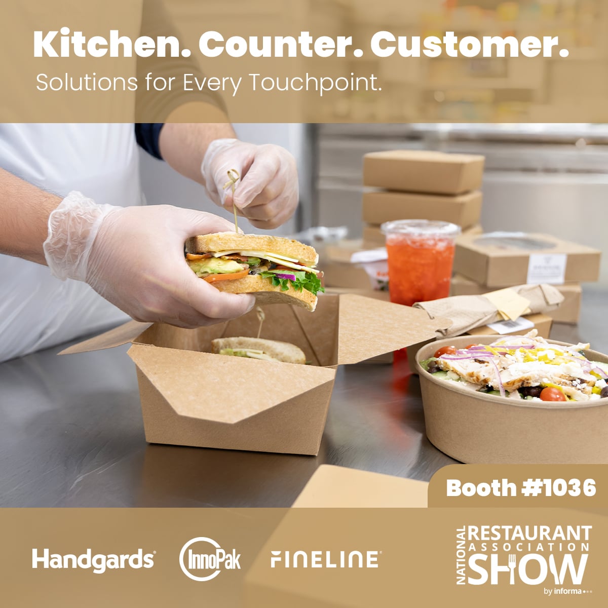 Finelinesetting's tweet photo. 5 days out &amp; we’re bringing solutions built for lean teams. Convenience doesn’t lower guest expectations. Handgards, InnoPak, Fineline Settings South Hall, Booth 1036. #ConvenienceFoodservice #FrontOfHouse #FoodPresentation #GuestExperience #RetailFoodservice #2026RestaurantShow https://t.co/T30nvI8CPM