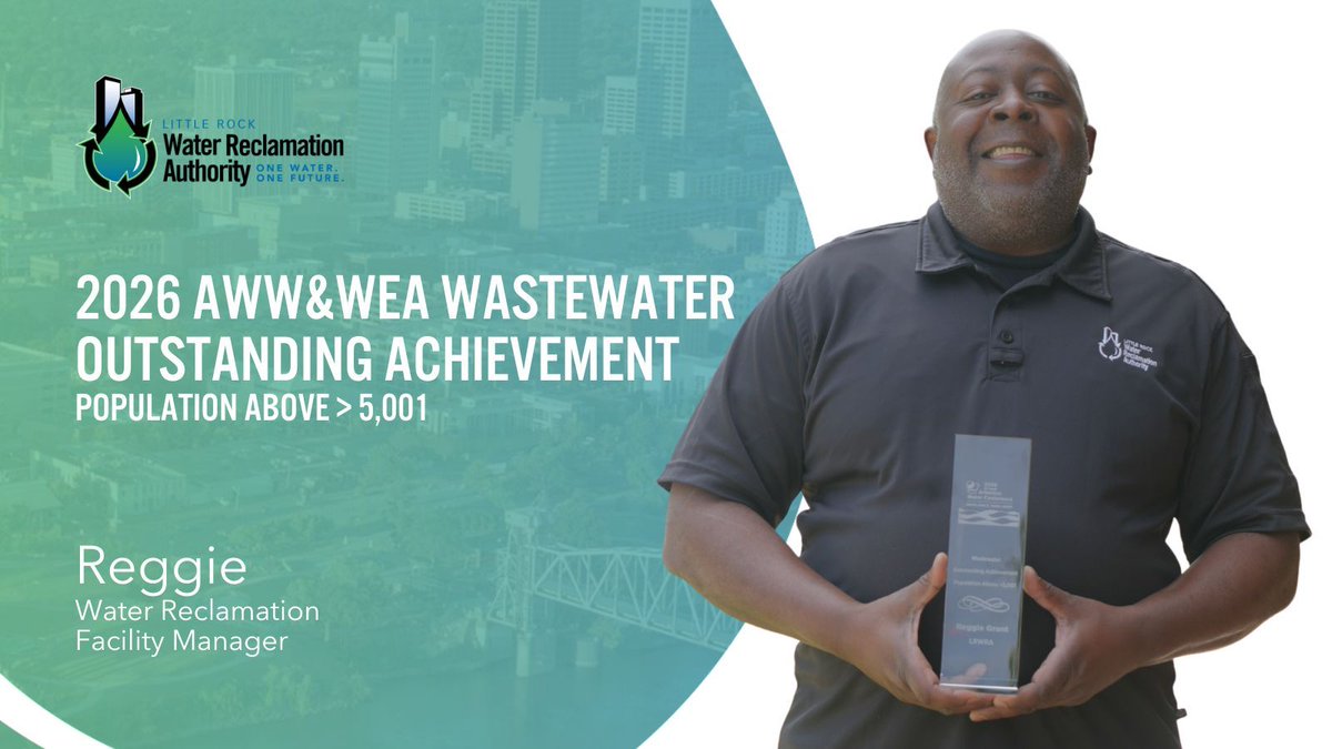 LRWRA's tweet photo. Shoutout to our guys! Terrian took home Young Professional of the Year, Skip grabbed the Collection System Award, Reggie won Wastewater Outstanding Achievement, and Jared received the Water Environment Federation (WEF) Lab Analyst Excellence Award at the AWW&amp;WEA conference. 👏 👏 https://t.co/ID7tDrMV9T