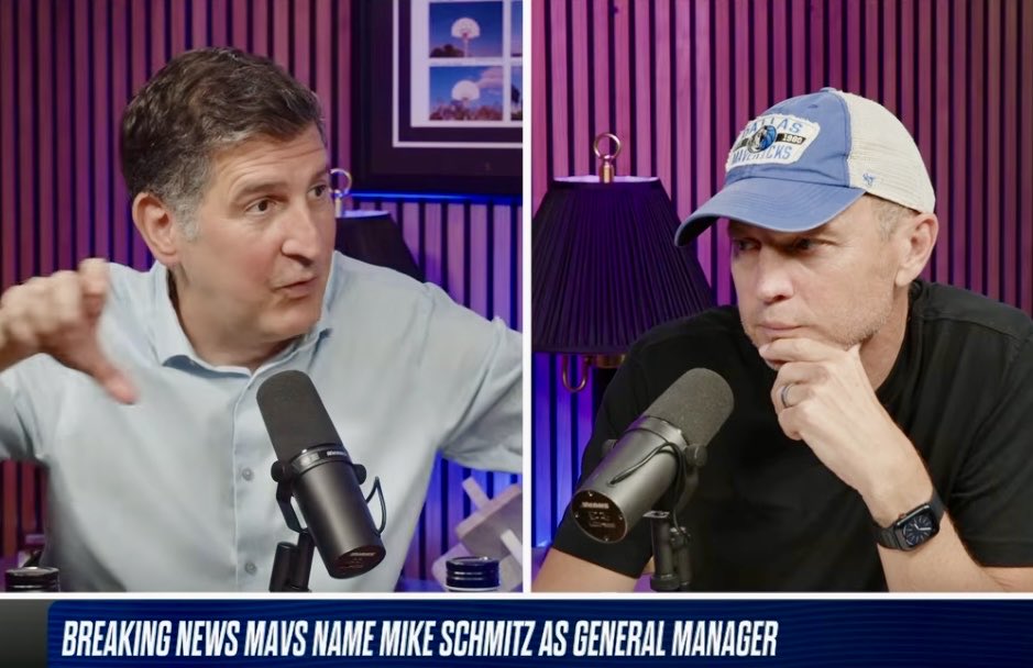 bdameris's tweet photo. The Mavs are picking at 9.

@MFollowill &amp; I discuss why new Mavs GM Mike Schmitz is the guy to get that pick right.   

Why?  Because he has the receipts. 

Watch here:
https://t.co/OeZc2cDyfU https://t.co/Hs6C5QA38q