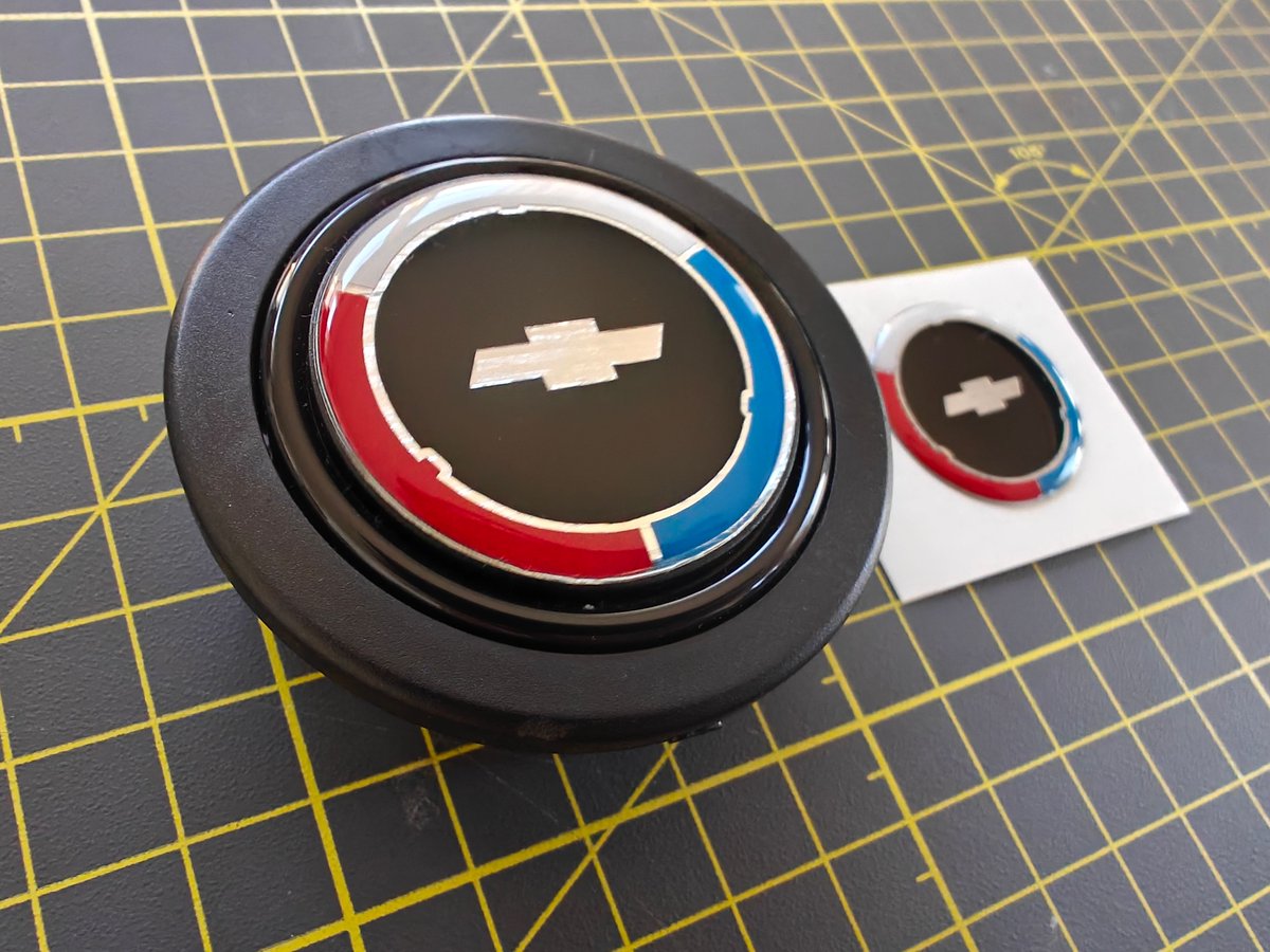 builtinvain's tweet photo. Custom brushed metal bowties!  One for the horn button and a mini to custom fit his keychain.  Handmade in the USA! https://t.co/XjjD37c3gp