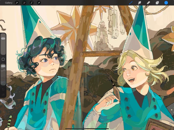 finished the WHA / Witch Hat Atelier piece!! will have prints from June 1-9! see below to get a notification. I'll have them at Momocon and Dokomi :)