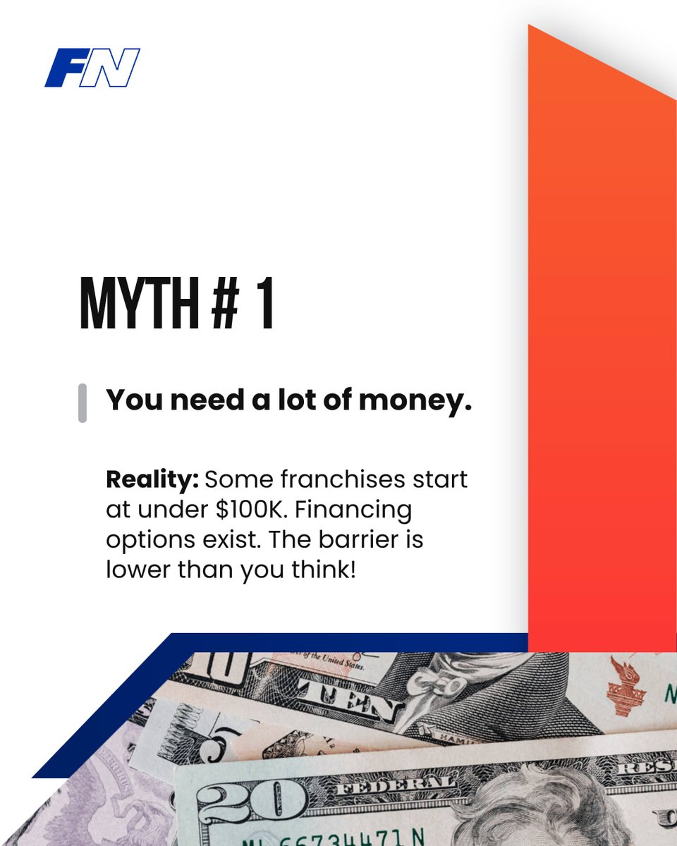 FranNetNeIa's tweet photo. Myths about franchise ownership seem to pop up everywhere, and they stop a lot of people from ever exploring what could be a really exciting path.

#Franchising #FranchiseOwnership #Entrepreneurship https://t.co/XcKy7cXOqq