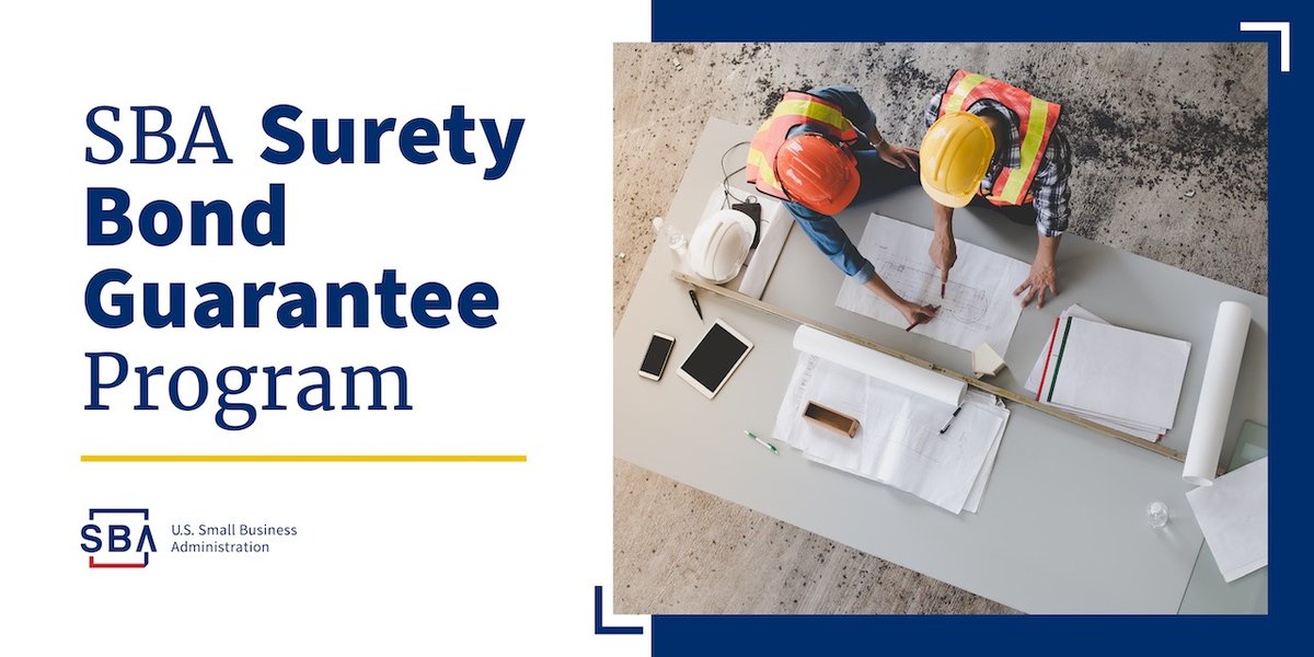 sba_minnesota's tweet photo. If your business is in the construction, supply, or service sector, you may need surety bonds to guarantee work is completed. SBA-backed surety bonds help small businesses compete for (and win!) contracts. Find authorized surety bond agencies: https://t.co/5YJbrWRiSj https://t.co/JuqtbIDzVl