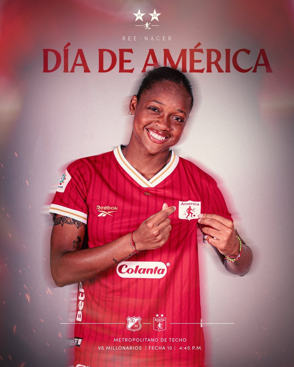 AmericaCaliFem's tweet photo. ¡HOY ES DÍA DE AMÉRICA! 👹

Las Escarlatas salen a defender estos colores una vez más. ❤️‍🔥

🆚 Millonarios
⏰ 4:45 p.m.
📺  @WinSportsTV https://t.co/iOQKQESF3t