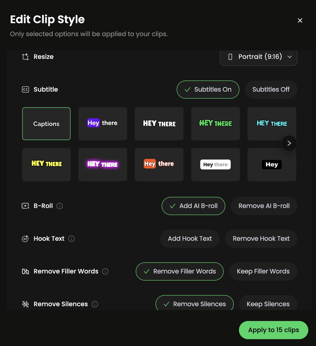 WayinVideo's tweet photo. Your time is too valuable to edit every clip manually. ⏱️

With WayinVideo's new Bulk Edit, you can apply multiple styles to all your clips in one go:

✅ Auto-resize for TikTok, Reels & Shorts
✅ Style your subtitles
✅ Add hook text that stops the scroll
✅ Drop in AI B-roll
✅ Cut filler words & silences

Batch edit. Ship faster. 🚀

#WayinVideo #VideoProduction #ClipMaker #AIVideo