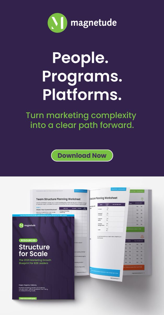_Magnetude's tweet photo. There are a few consistent signs when marketing isn’t set up to scale:
- Campaigns feel reactive
- Messaging shifts depending on who creates it
- Sales and marketing aren’t aligned

These challenges can be fixed with the right structure in place. 

https://t.co/IV4xlXb90s https://t.co/63hKmpGrQT