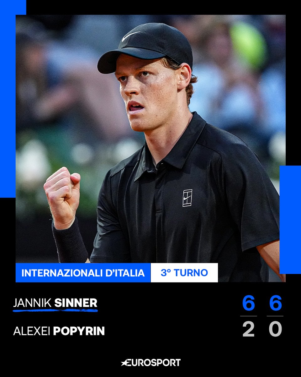 IL TRENO SINNER VA DI FRETTAAAA 🤩🇮🇹

L’azzurro non ha pietà nemmeno di Popyrin e, in poco più di un’ora, si sbarazza del tennista australiano. Ora agli ottavi lo attende un derby tutto italiano contro Pellegrino 👀

#Tennis #IBI26 #Sinner