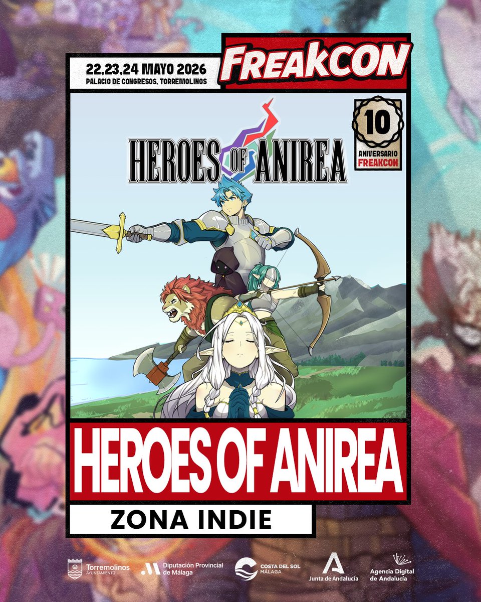 HeroesOfAnirea's tweet photo. ¡Heroes of Anirea estará en @Freakcon_es 26'!

Acompáñanos el 23 y 24 de Mayo en Torremolinos y prueba nuestra demo en la zona Indie🙌 https://t.co/YWojt8AWwA