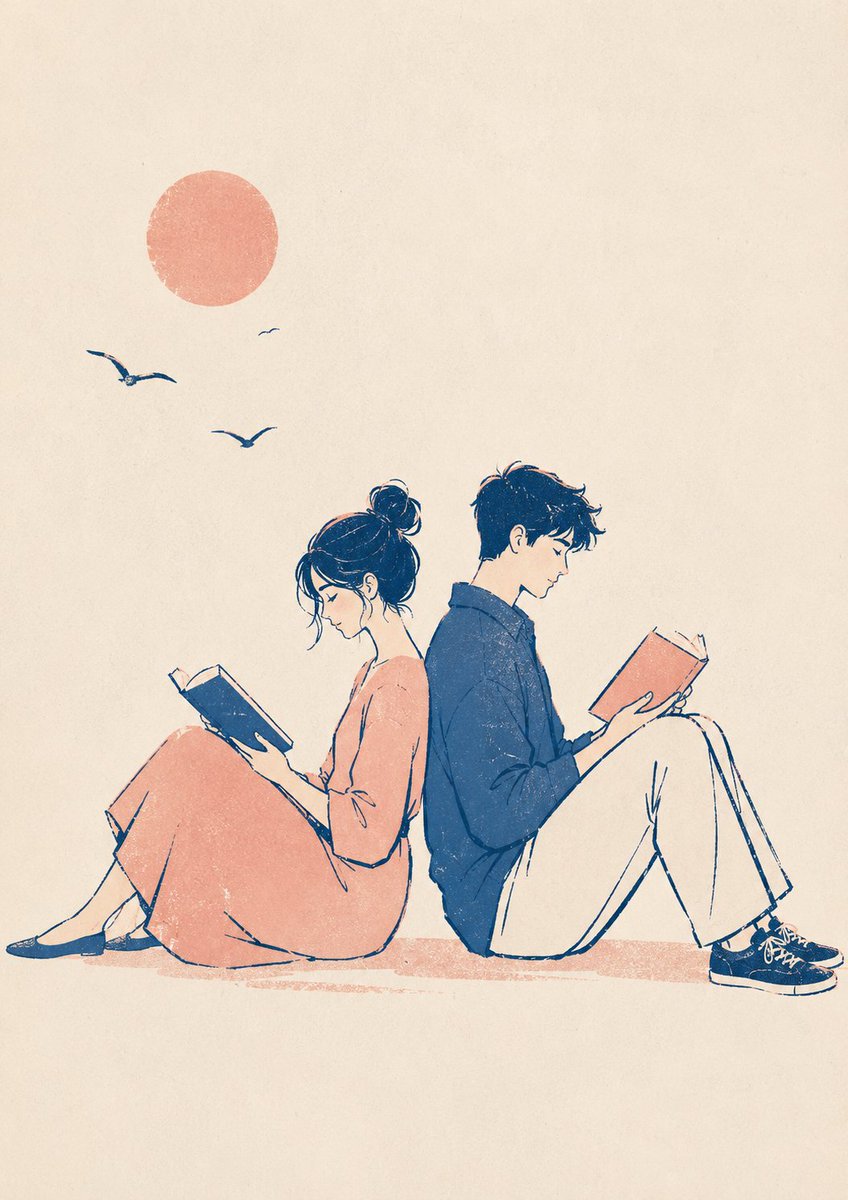 Printmaking Style Couple Illustration