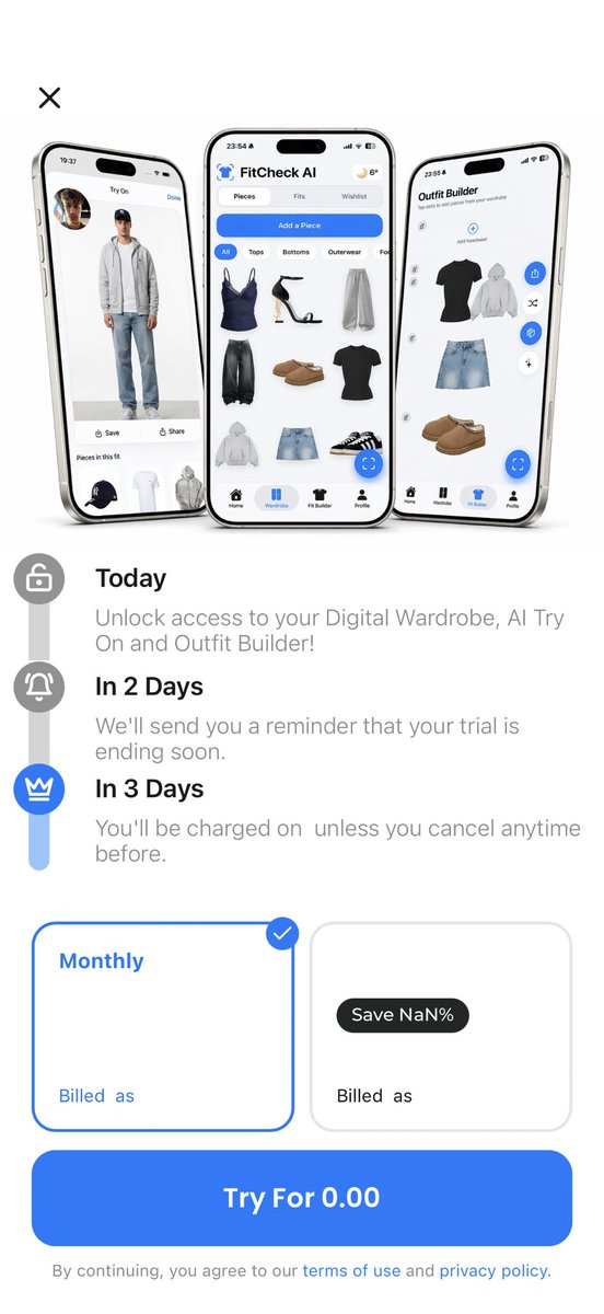 Max_Mullenn's tweet photo. Today we changed our paywall structure for our yearly plan to have a free trial rather than our monthly option. 

This promotes more users to go with the yearly option which will give users a higher LTV and hopefully make us more profit 🤞 https://t.co/8hReh6jkpQ