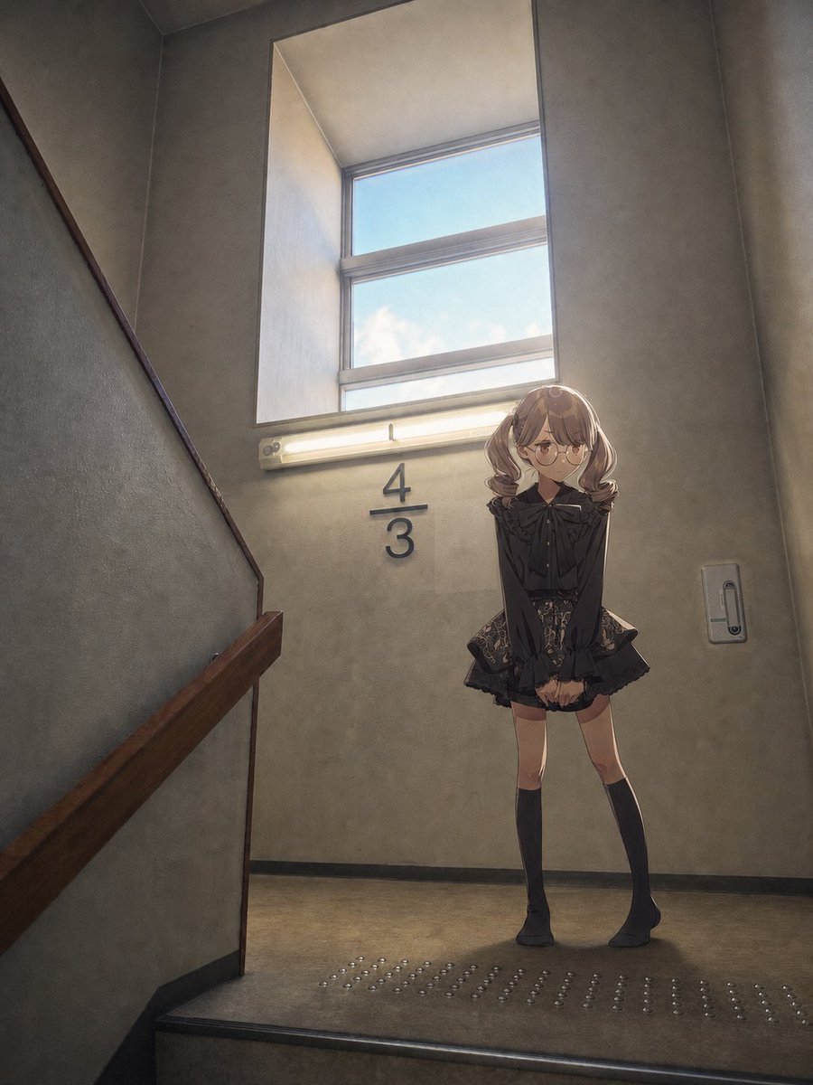 Anime Girl Stairwell Composite
