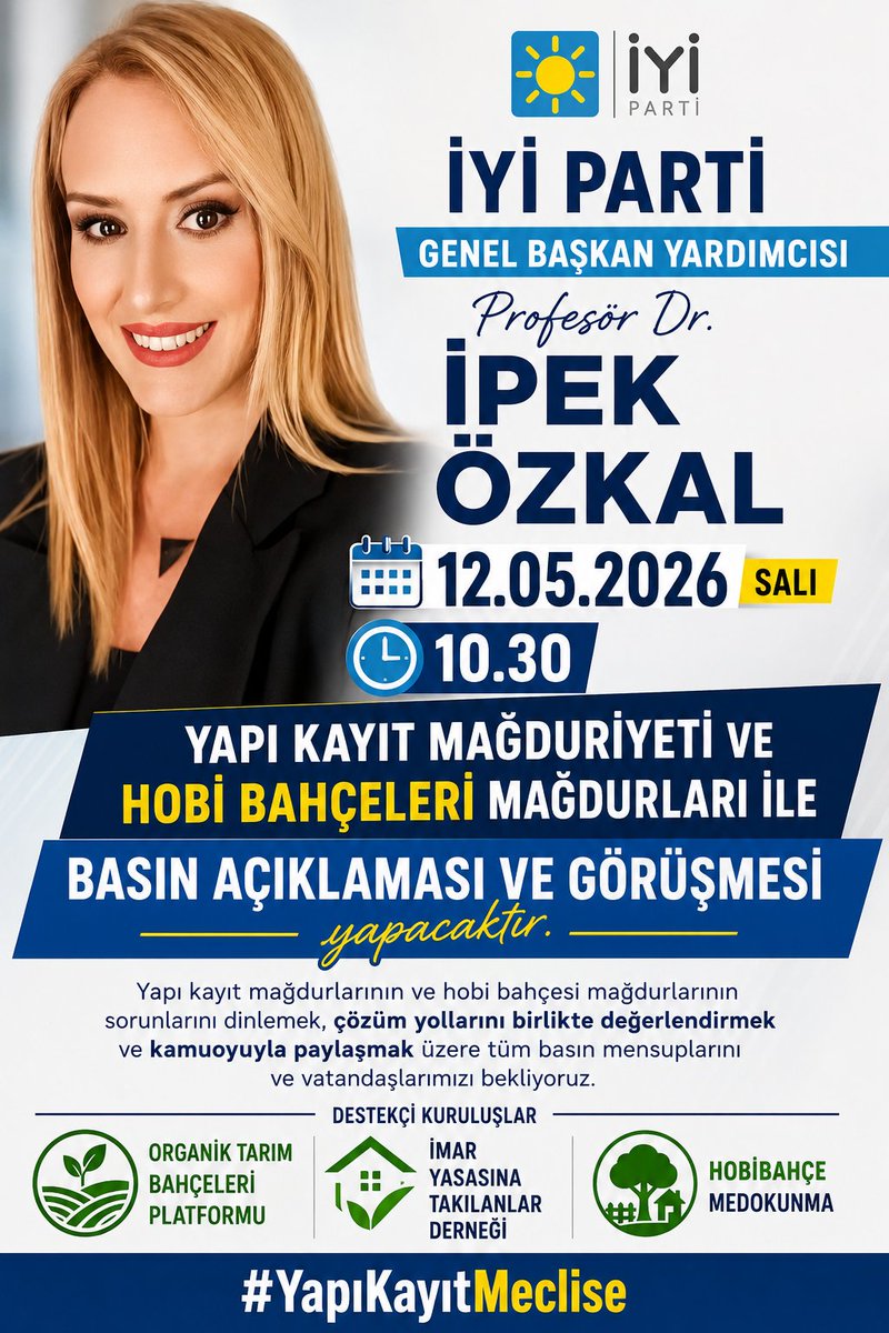 bldyekadro's tweet photo. Hobi bahçeleri ve yapı kayıt mağdurları 12.05.2026 da Ankara @iyiparti genel merkezde iyi parti genel başkan yardımcısı @ipekozkal ile görüşme ve basın açıklaması yapacağız hobibahçemedokunma @YapıKayıtMeclise @akp @ecesevimtr @YS_Turkoglu @muratezcan @senolgokner @ErtugrulGunay https://t.co/0yE5eOwuHz