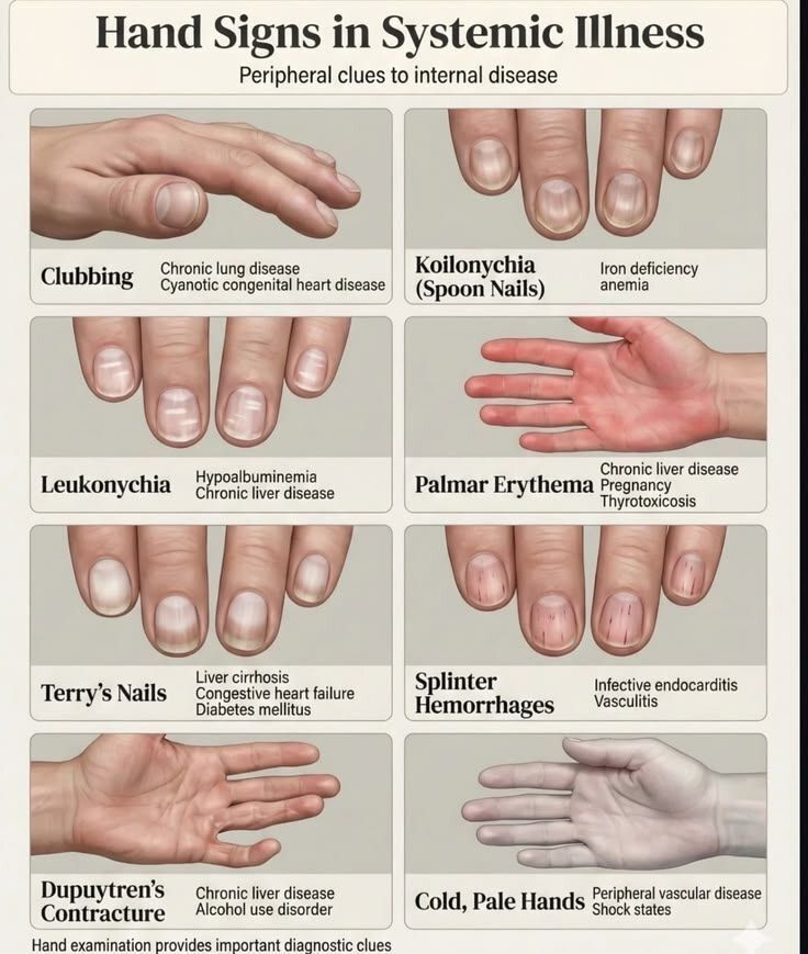 Hand signs in systemic Illness