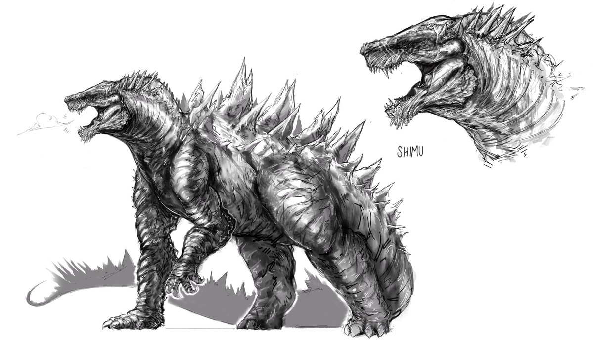 Rediseño de Shimu, mas que nada con la idea de que sea directamente un antepasado de la especie de Godzilla.
#Godzillafanart